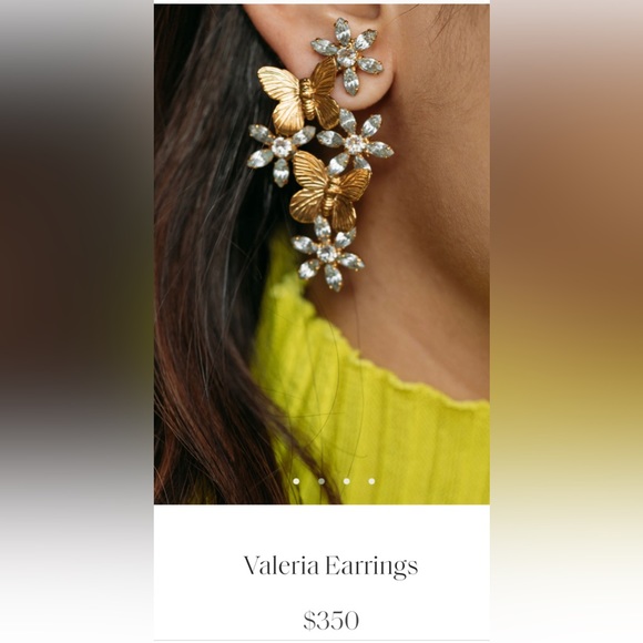 NWT Jennifer Behr Butterfly Crystal Gold Earrings - Picture 6 of 7